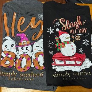 Simply Southern Women’s  Long Sleeve Tees - Gray and Black